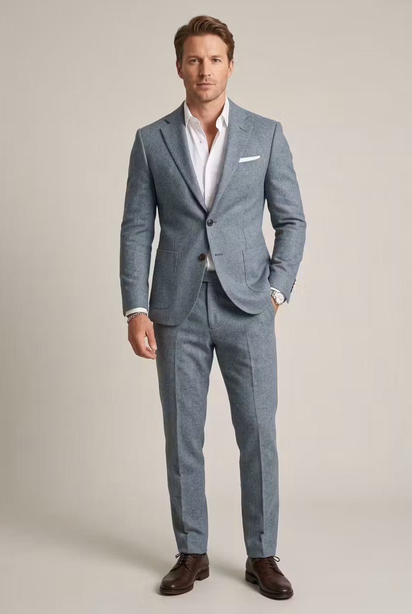 Men's Slate Grey-Blue Slim Fit Two-Piece Suit
