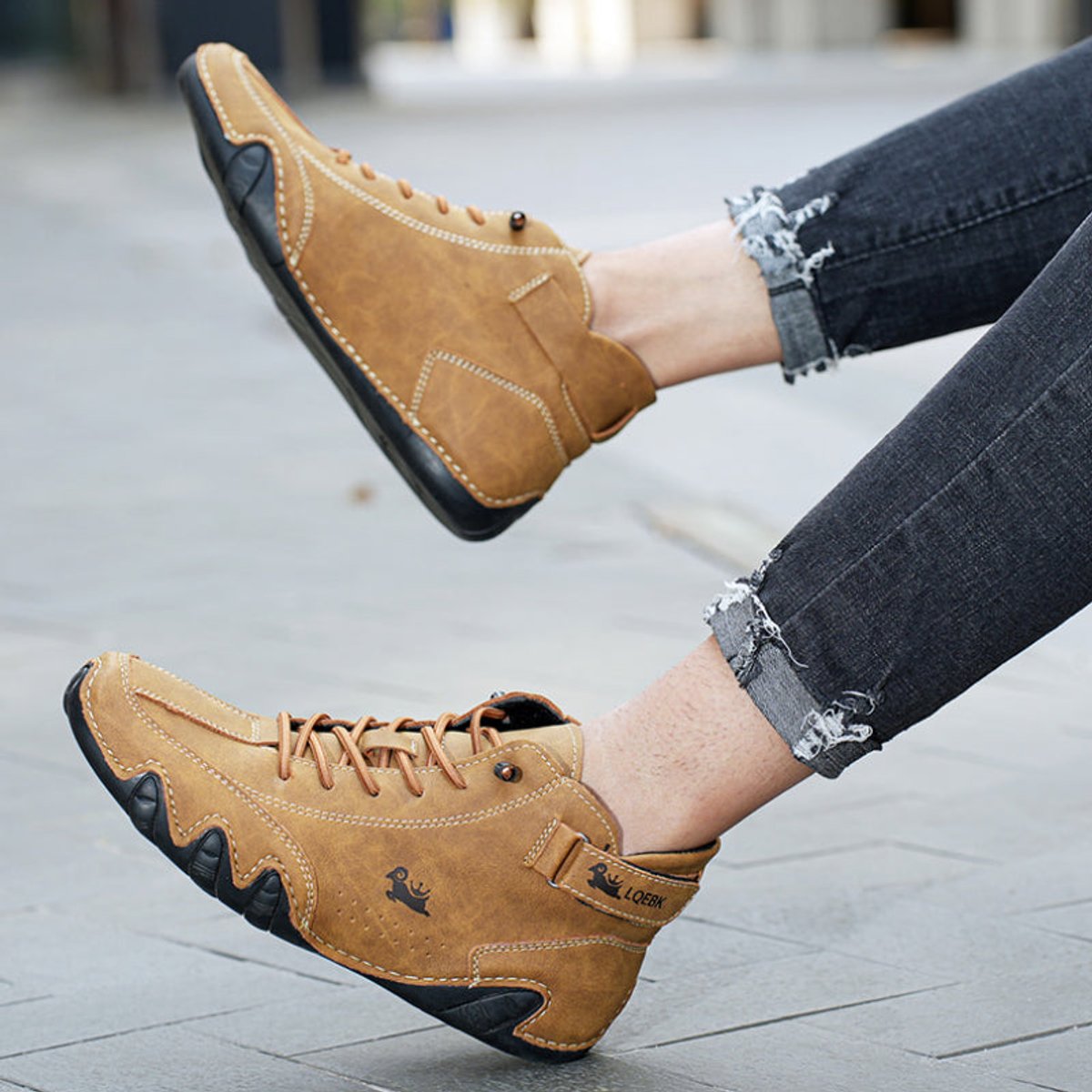 Men's Suede-Look Lace-Up Ankle Boots