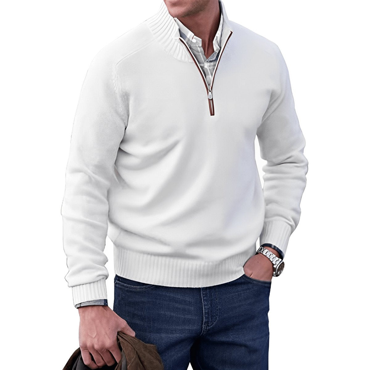 Men's Essential Quarter-Zip Knitted Jumper