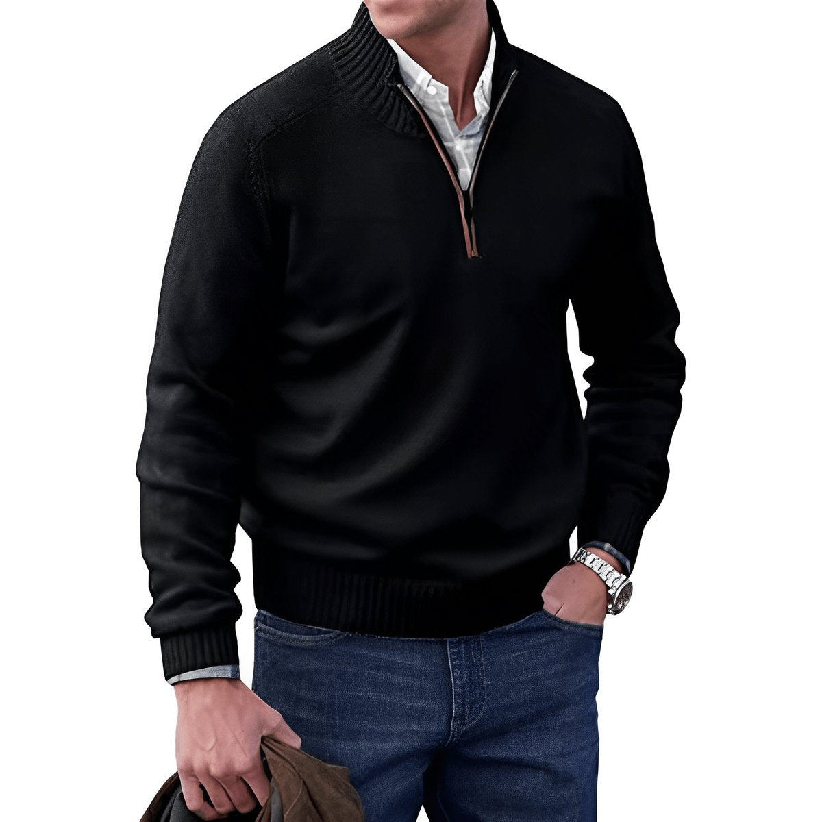 Men's Essential Quarter-Zip Knitted Jumper