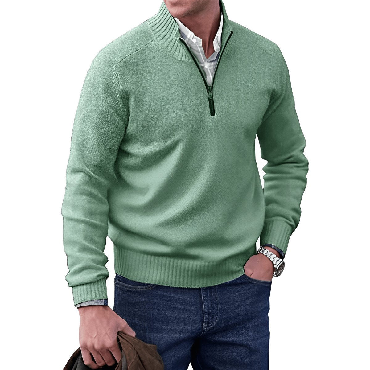 Men's Essential Quarter-Zip Knitted Jumper