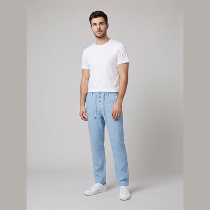 Men's Relaxed Fit Linen-Blend Trousers