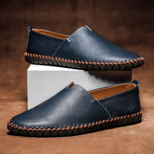 Men's Whipstitched Leather Slip-On Loafers