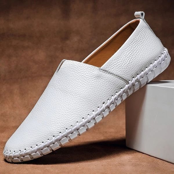 Men's Whipstitched Leather Slip-On Loafers
