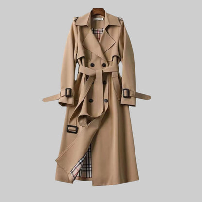 Belted Longline Double-Breasted Trench Coat