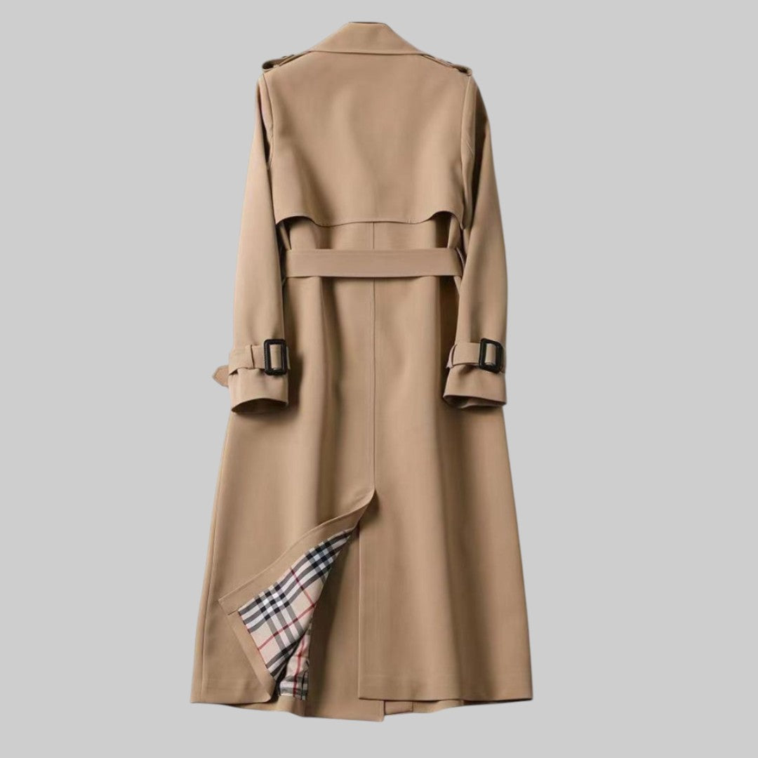 Belted Longline Double-Breasted Trench Coat