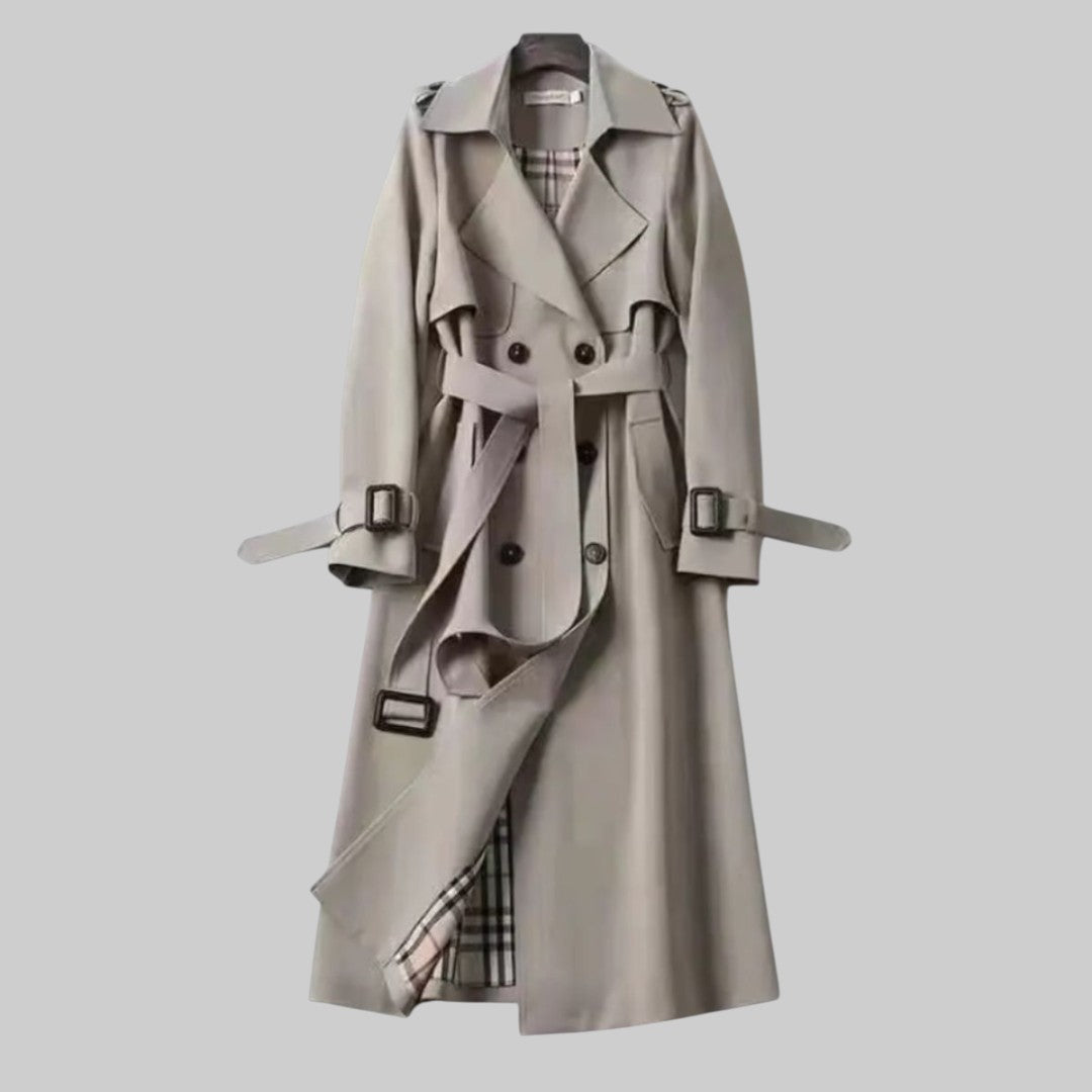 Belted Longline Double-Breasted Trench Coat