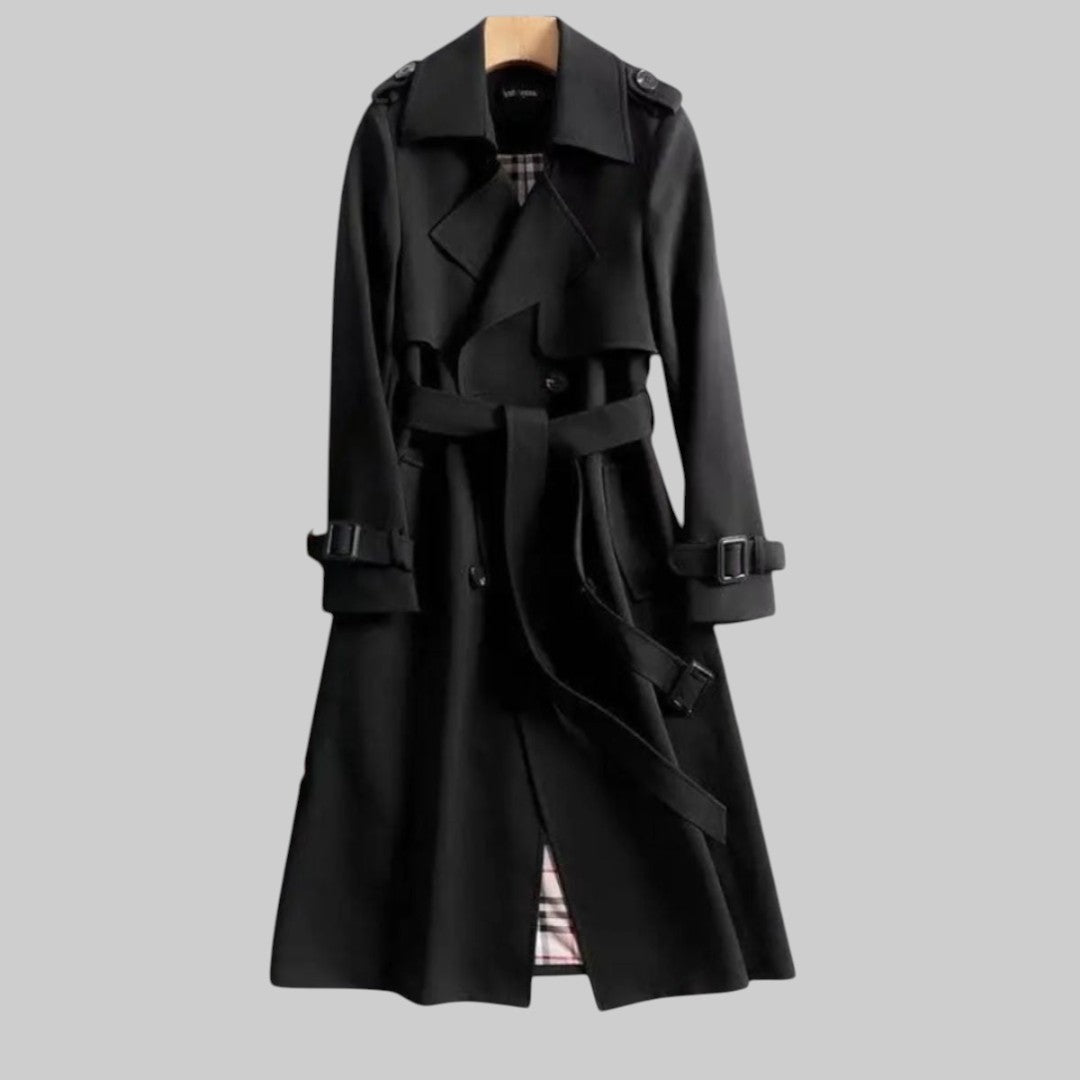 Belted Longline Double-Breasted Trench Coat