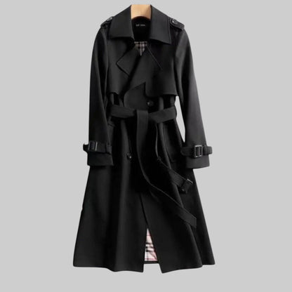 Belted Longline Double-Breasted Trench Coat