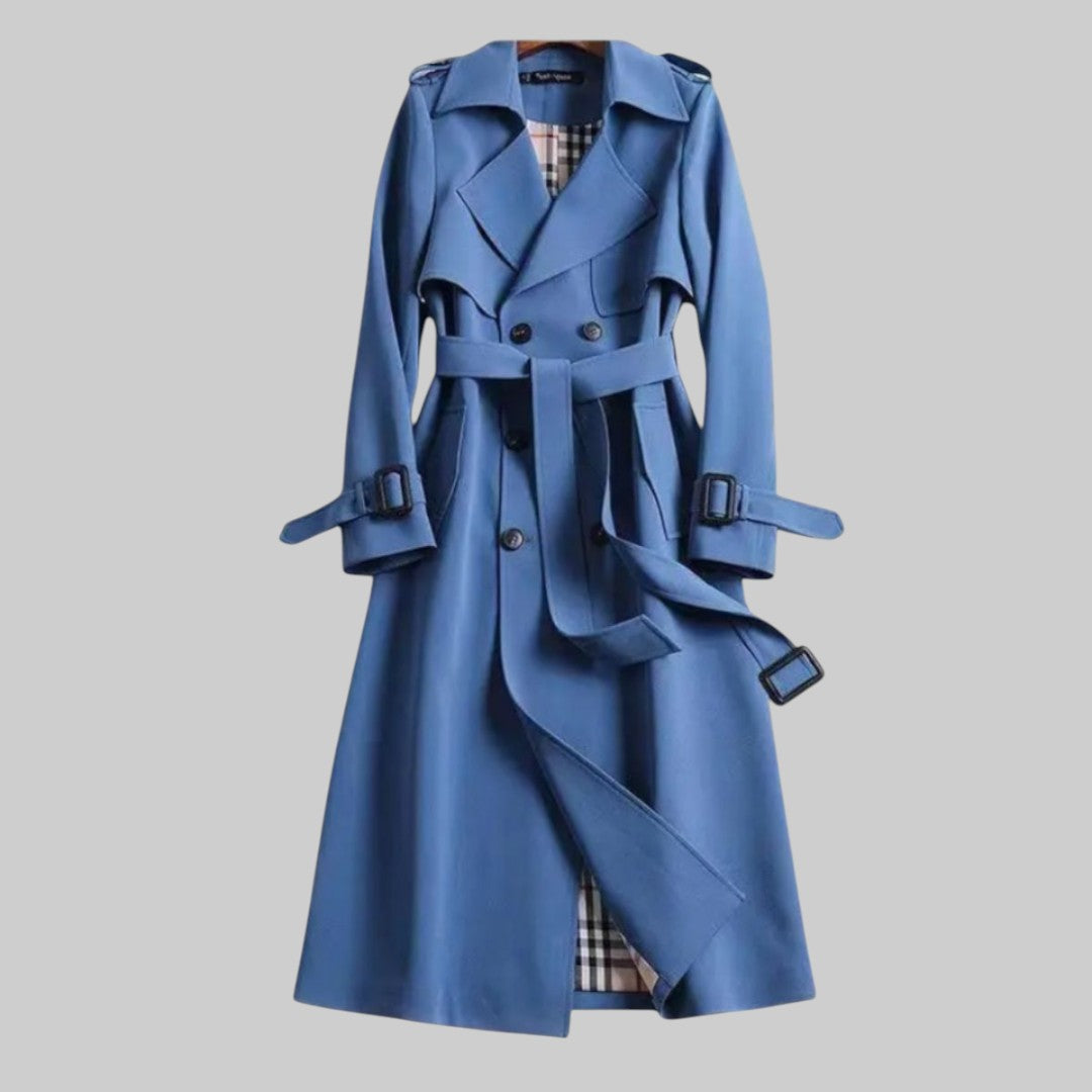 Belted Longline Double-Breasted Trench Coat