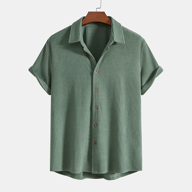 Men's Casual Shirt and Shorts Matching Two-Piece Set