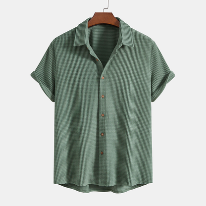 Men's Casual Shirt and Shorts Matching Two-Piece Set