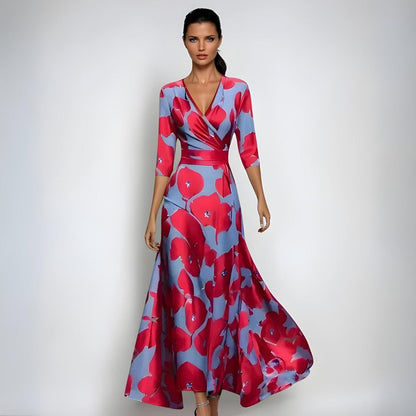 Floral Crossover Occasion Maxi Dress
