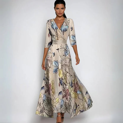 Floral Crossover Occasion Maxi Dress