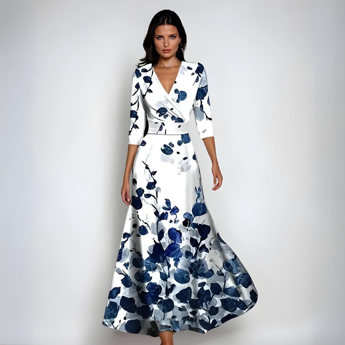 Floral Crossover Occasion Maxi Dress