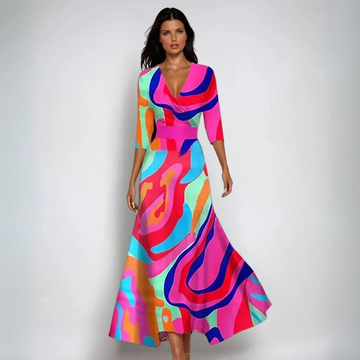 Floral Crossover Occasion Maxi Dress