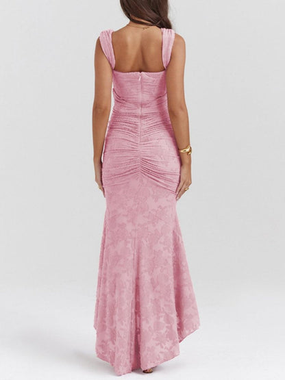 Corset Bodice Jacquard Mermaid Evening Dress