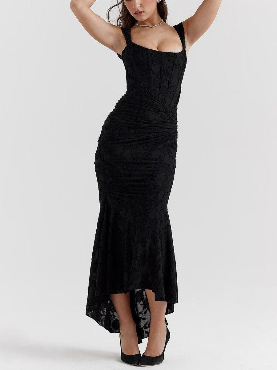 Corset Bodice Jacquard Mermaid Evening Dress