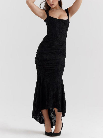 Corset Bodice Jacquard Mermaid Evening Dress