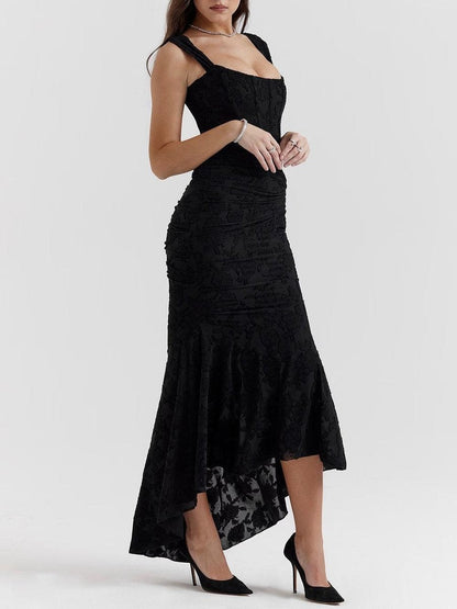 Corset Bodice Jacquard Mermaid Evening Dress