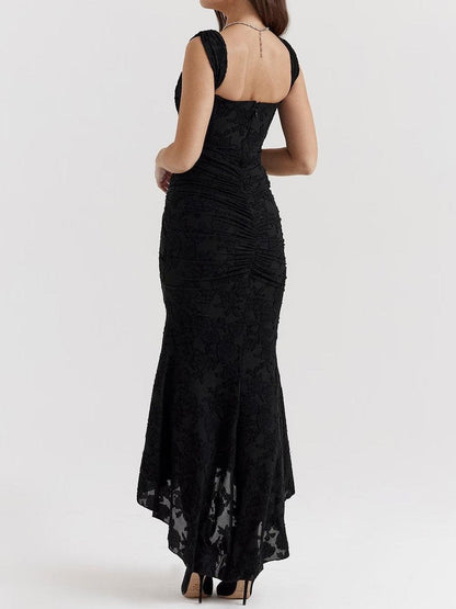 Corset Bodice Jacquard Mermaid Evening Dress