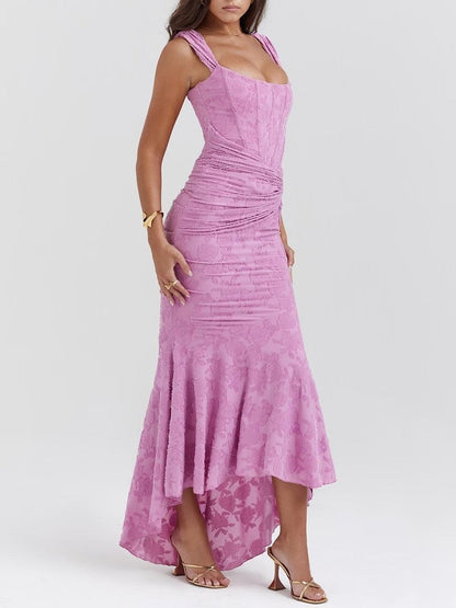 Corset Bodice Jacquard Mermaid Evening Dress