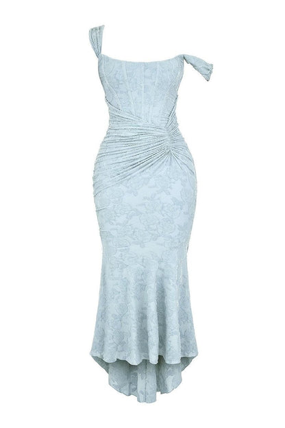 Corset Bodice Jacquard Mermaid Evening Dress