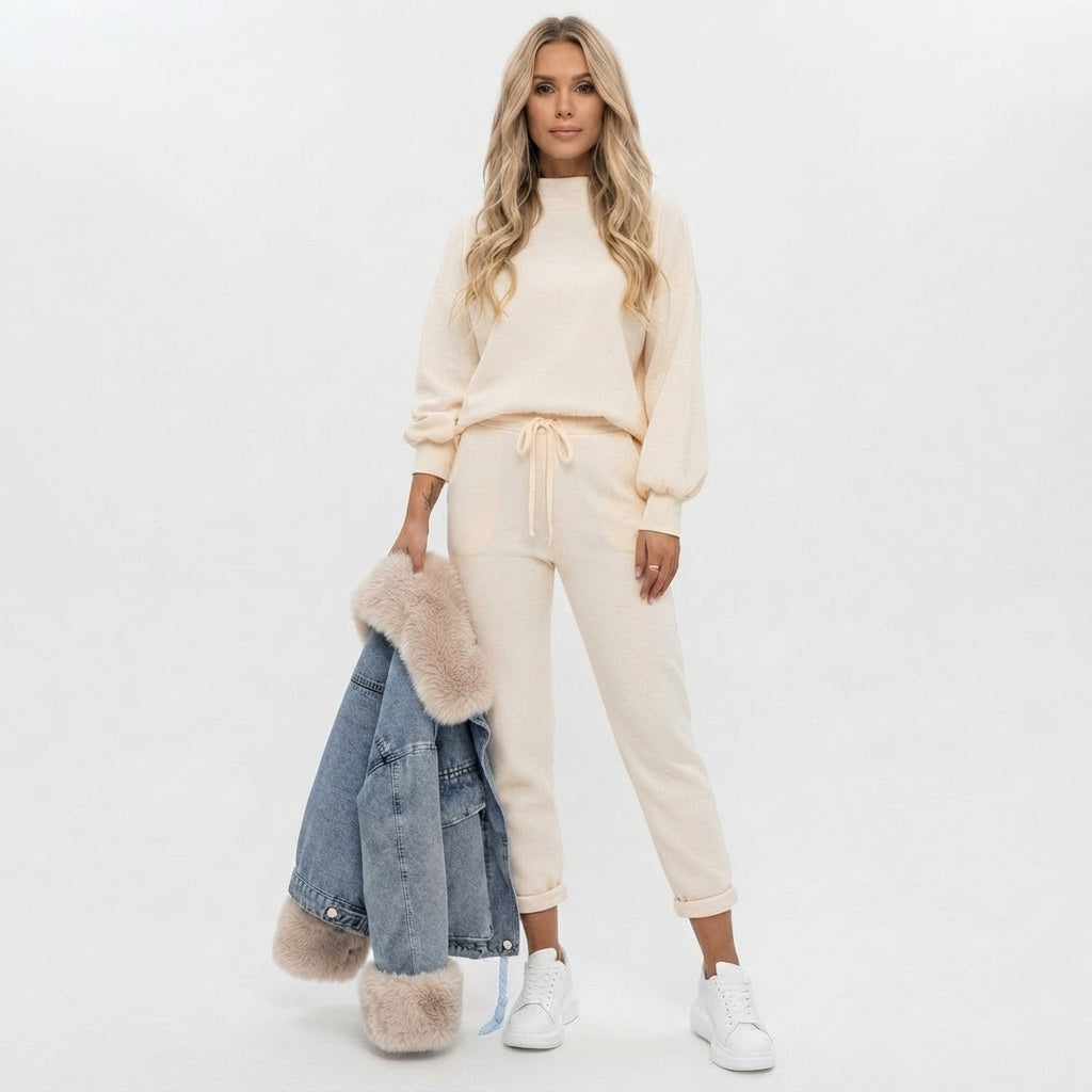 Relaxed-Fit Two-Piece Casual Lounge Set