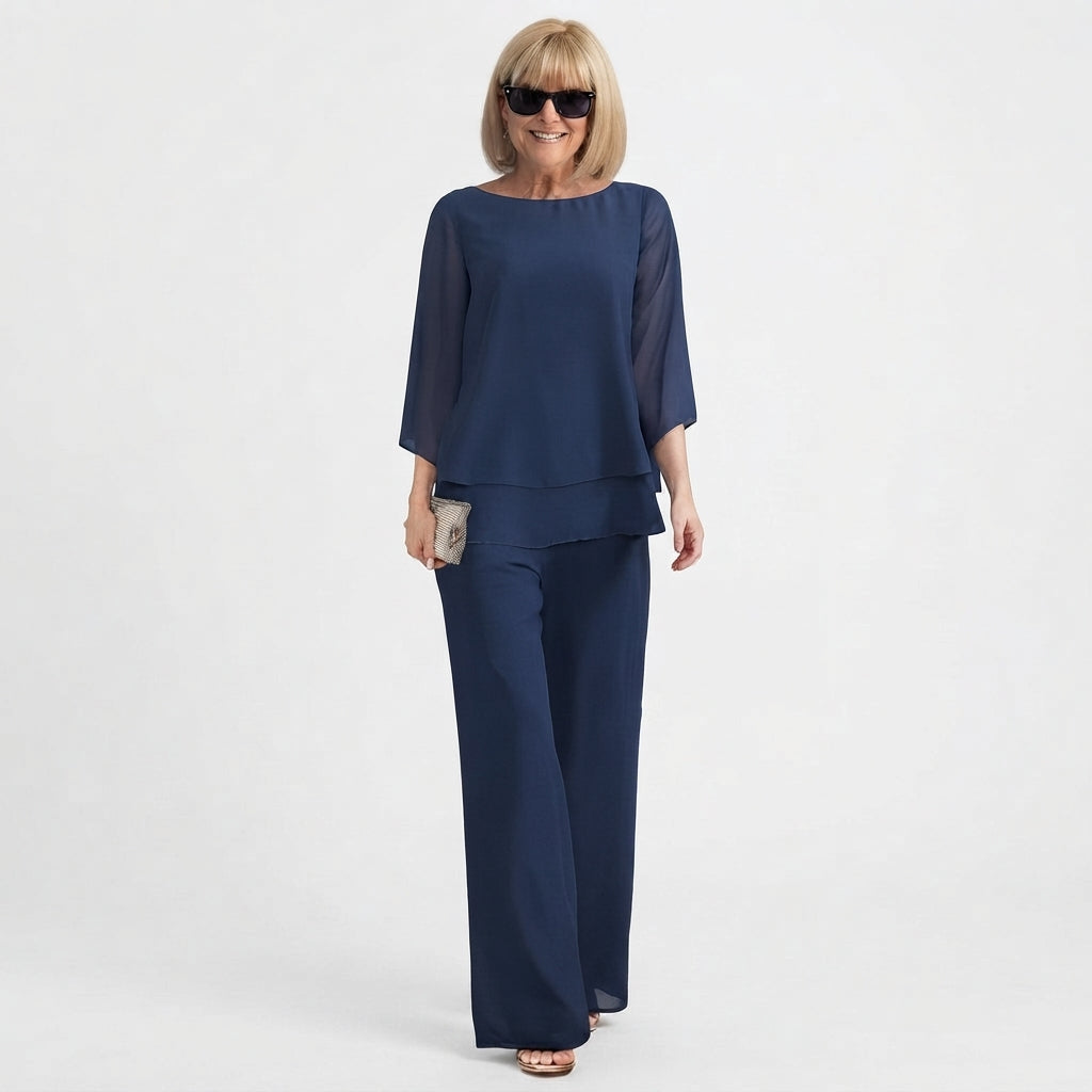 Relaxed Linen-Blend Two-Piece Trouser Set