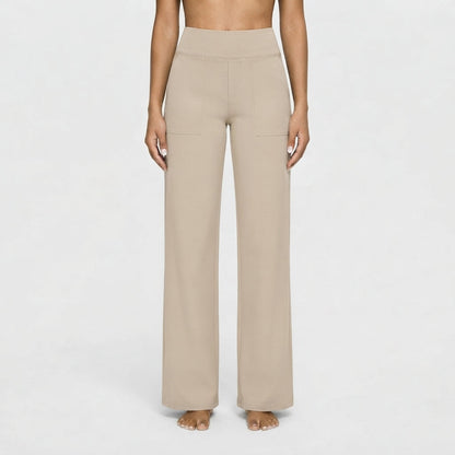 High-Waisted Wide-Leg Minimalist Trousers