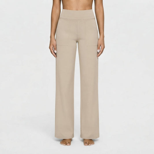 High-Waisted Wide-Leg Minimalist Trousers