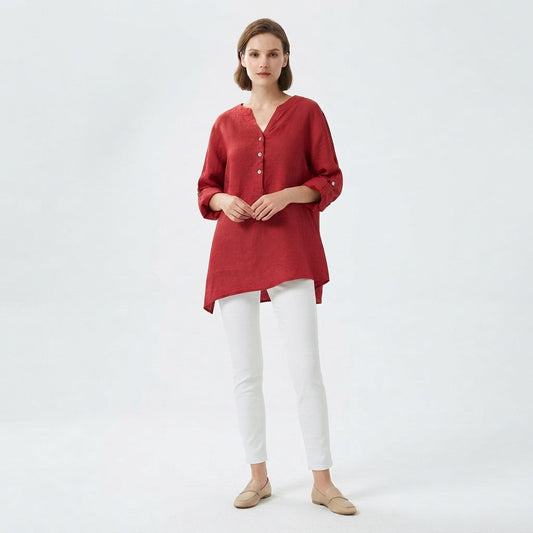 Women's Relaxed Fit Classic Button-Through Shirt