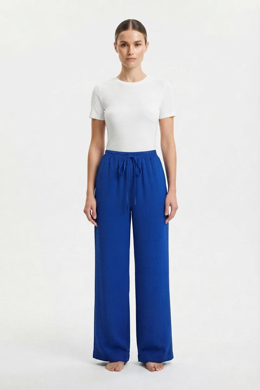 Floaty Drawstring Palazzo Pants with Pockets