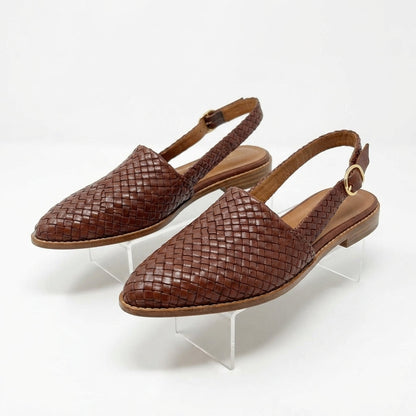 Woven Texture Slingback Flats