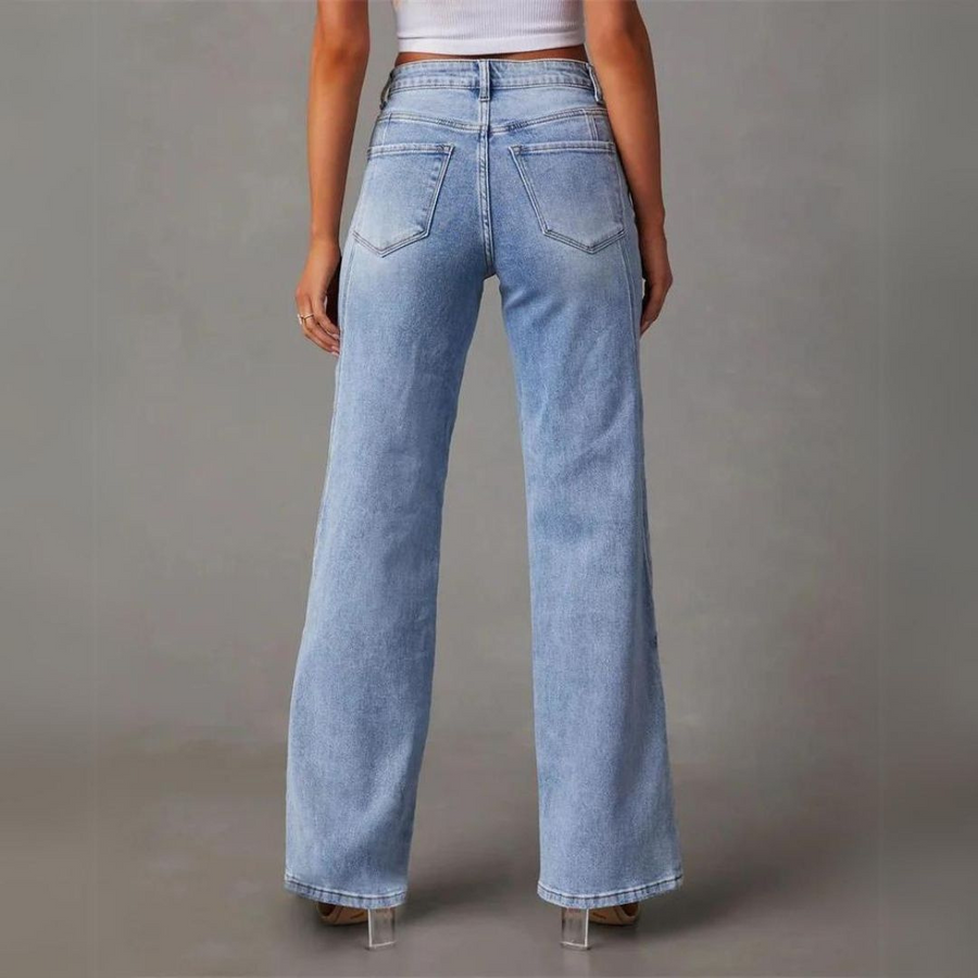 Classic Mid-Rise Straight-Leg Denim Jeans