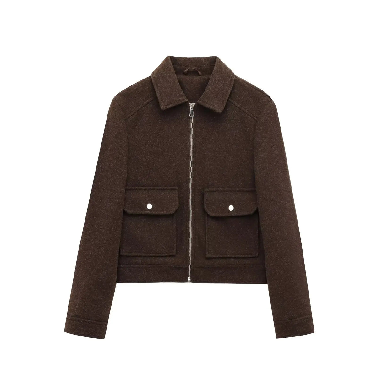 Cropped Zip-Through Bomber Jacket