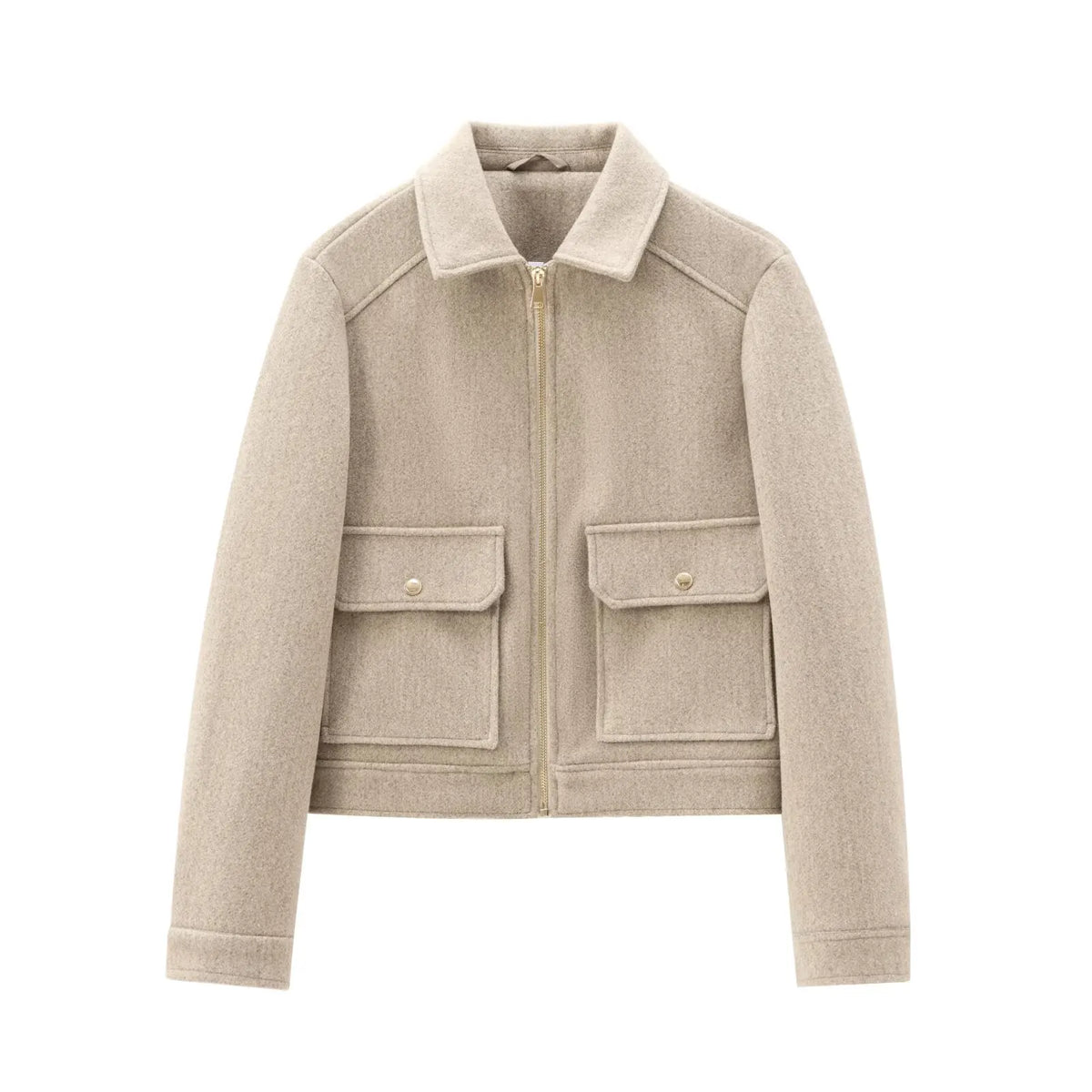 Cropped Zip-Through Bomber Jacket
