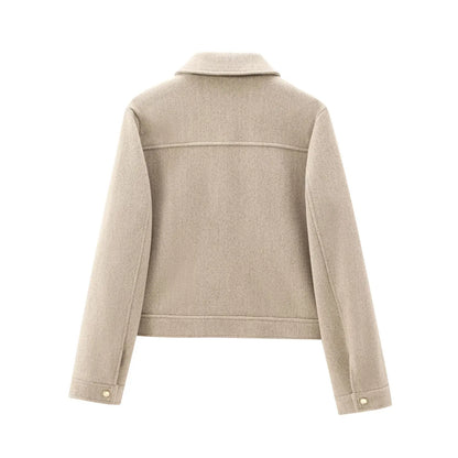 Cropped Zip-Through Bomber Jacket