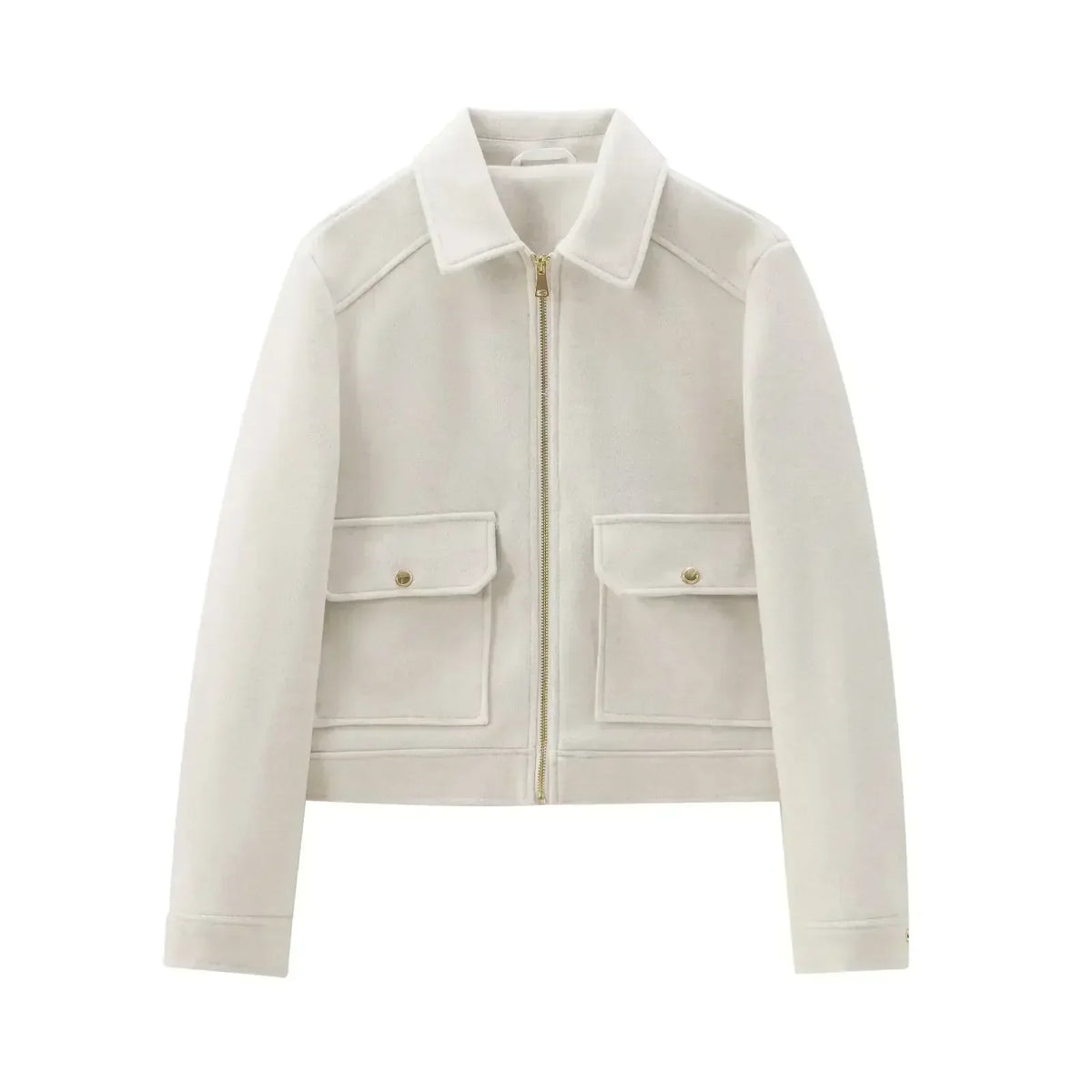 Cropped Zip-Through Bomber Jacket