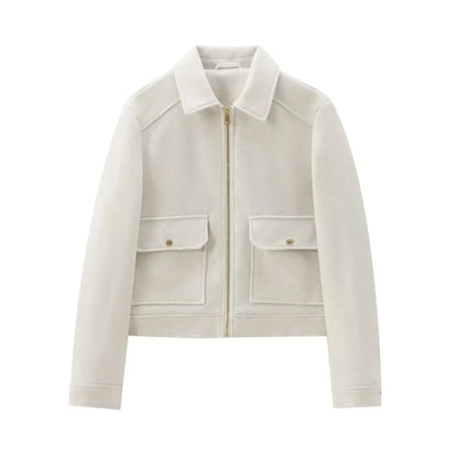 Cropped Zip-Through Bomber Jacket